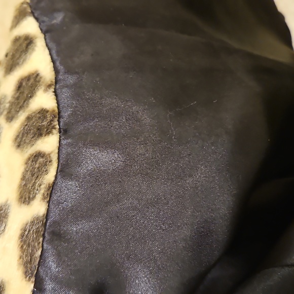 Vintage Leopard Print Faux Fur Coat Thigh Length Satin Lined Heavy Warm Custom - Picture 12 of 16